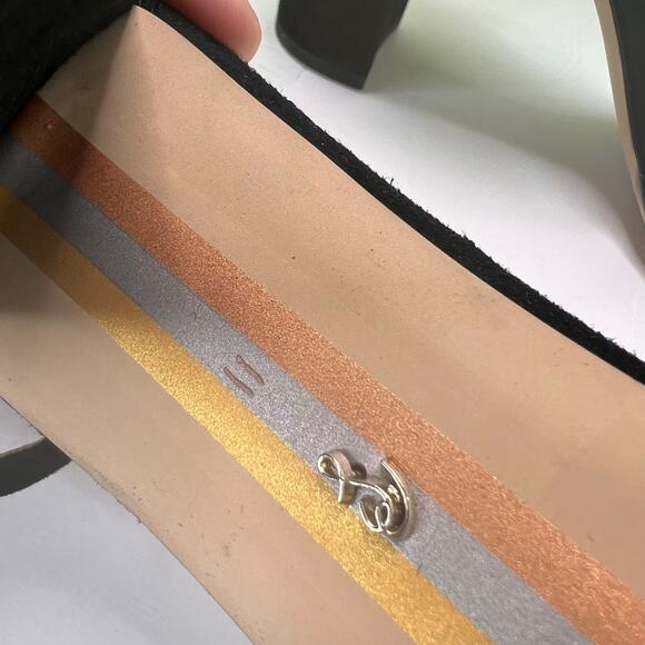 Sam Edelman Robyn Suede Ankle Strap Heel Black I3433L3002 Women 11M Tried On - Picture 9 of 10